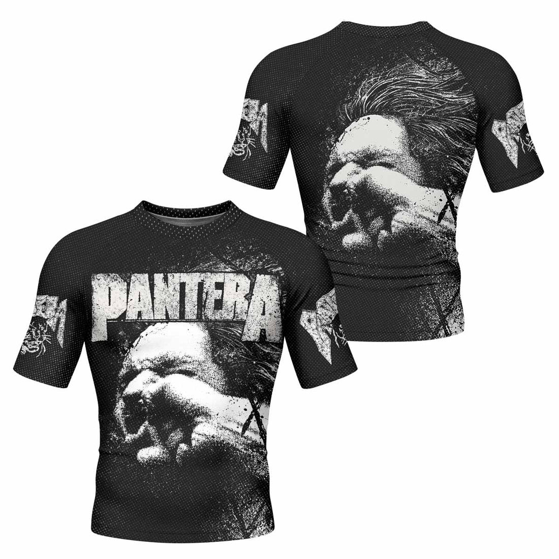 Vulgar Display of Power Pantera Men's Rash Guard Short Sleeve - front and back view