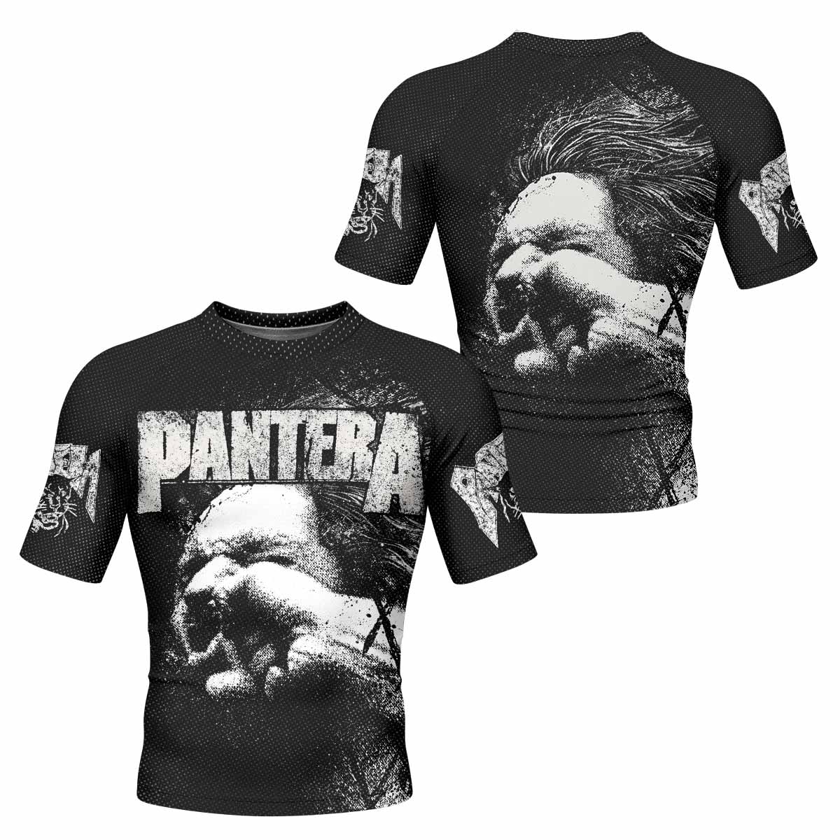 Vulgar Display of Power Pantera Men's Rash Guard Short Sleeve - front and back view