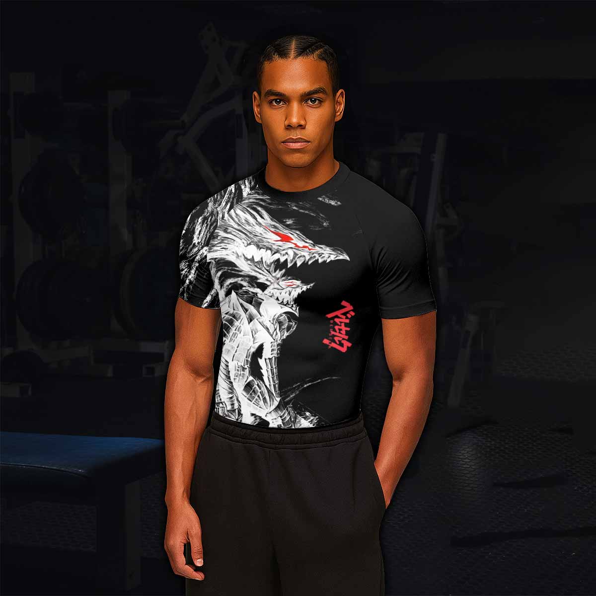Berserk Guts Berserker Armor Men's Rash Guard Short Sleeve - lifestyle view