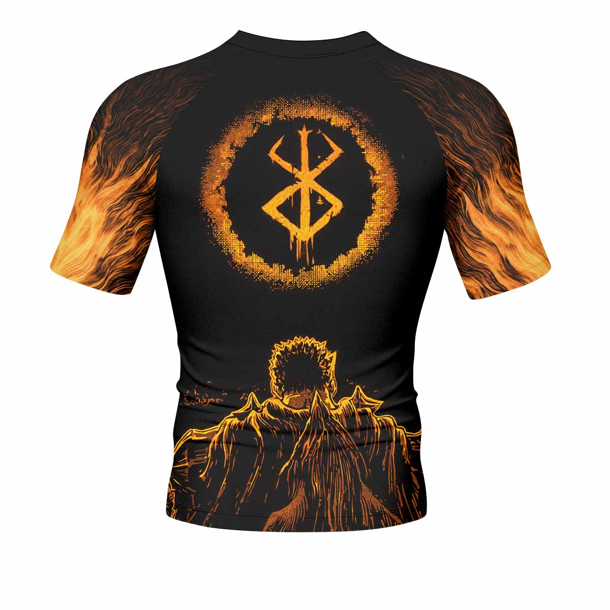 Beast of Darkness Berserk Men's Rash Guard Short Sleeve - back view mockup
