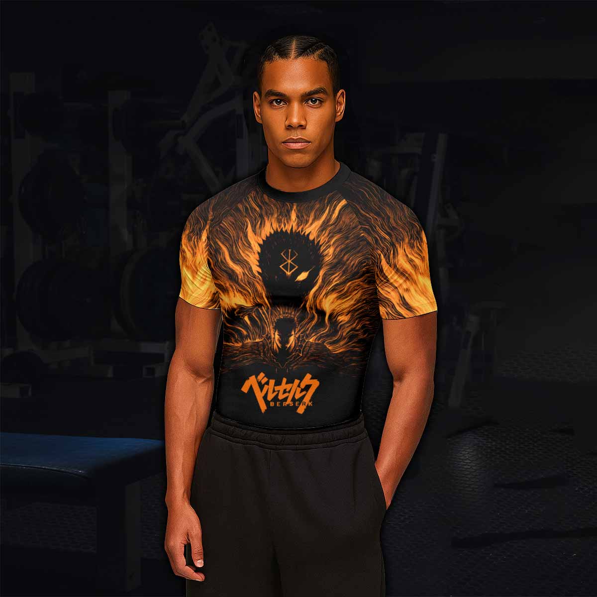 Beast of Darkness Berserk Men's Rash Guard Short Sleeve - lifestyle view
