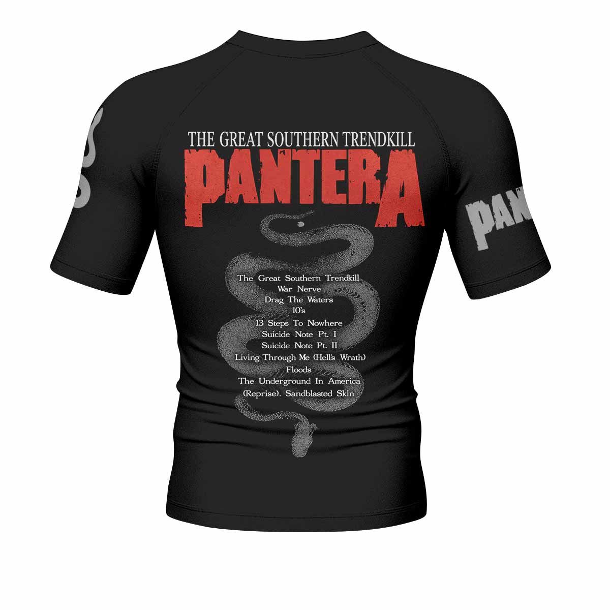 Pantera The Great Southern Trendkill Men's Rash Guard Short Sleeve - back view mockup