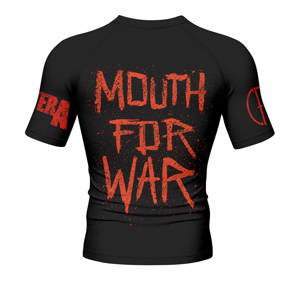 Pantera Mouth for War Men's Rash Guard Short Sleeve - back view mockup