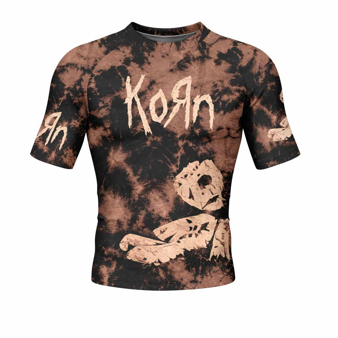Korn Are You Ready Men's Rash Guard Short Sleeve - front and back view