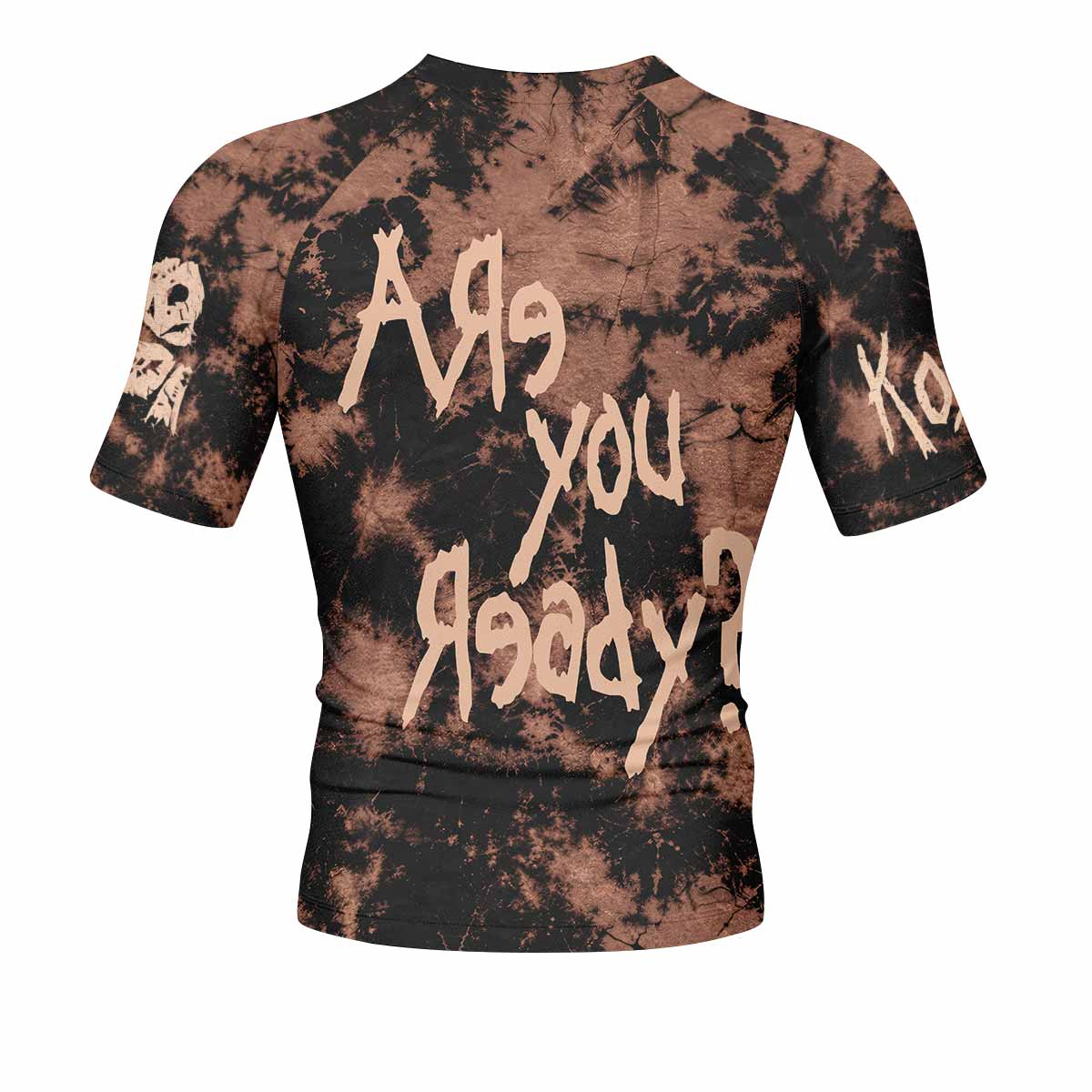 Korn Are You Ready Men's Rash Guard Short Sleeve - back view mockup