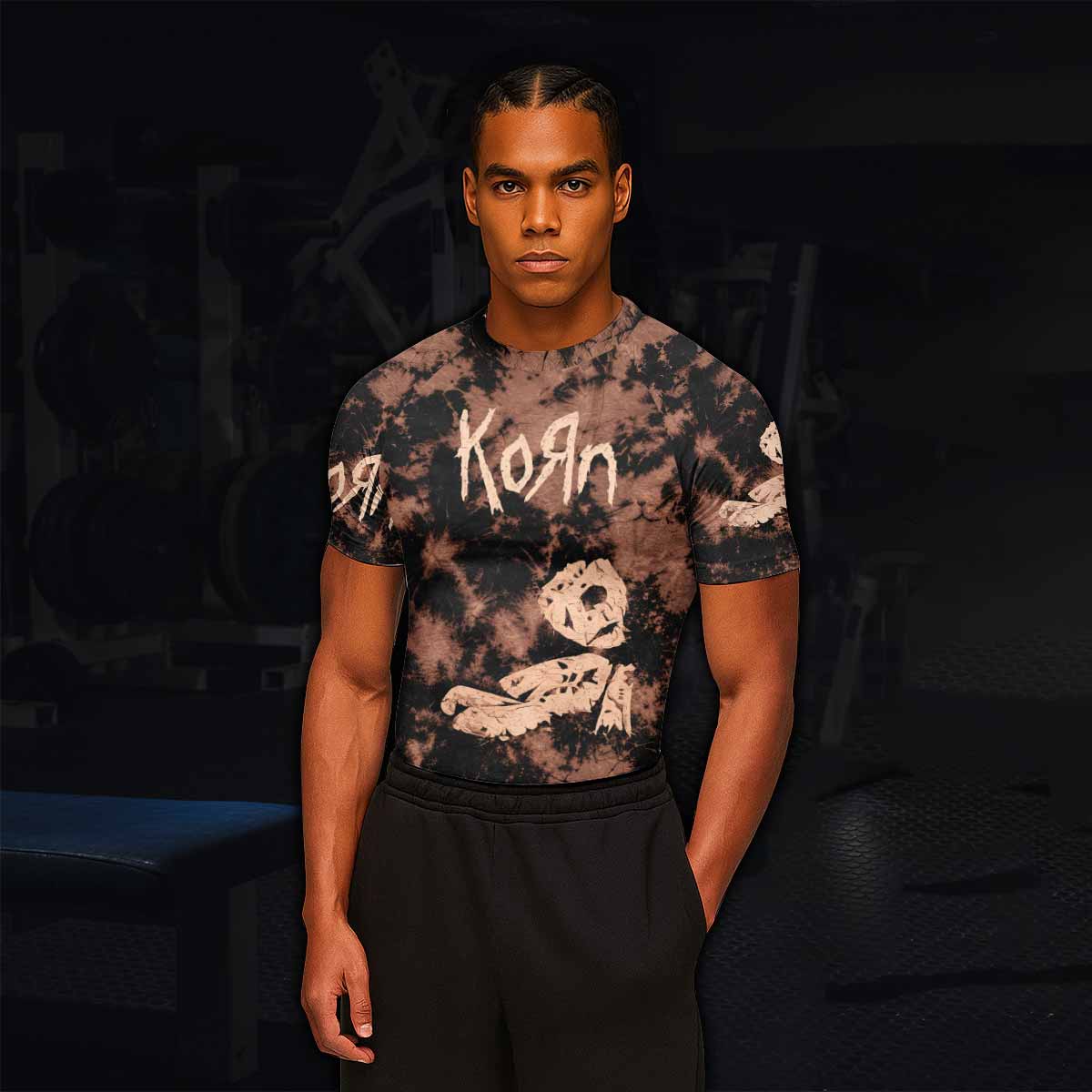 Korn Are You Ready Men's Rash Guard Short Sleeve - lifestyle view