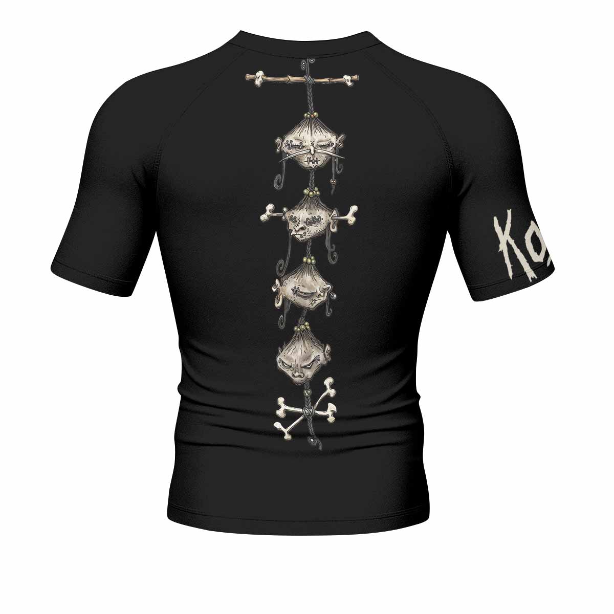Korn Gothic Spine Men's Rash Guard Short Sleeve - back view mockup