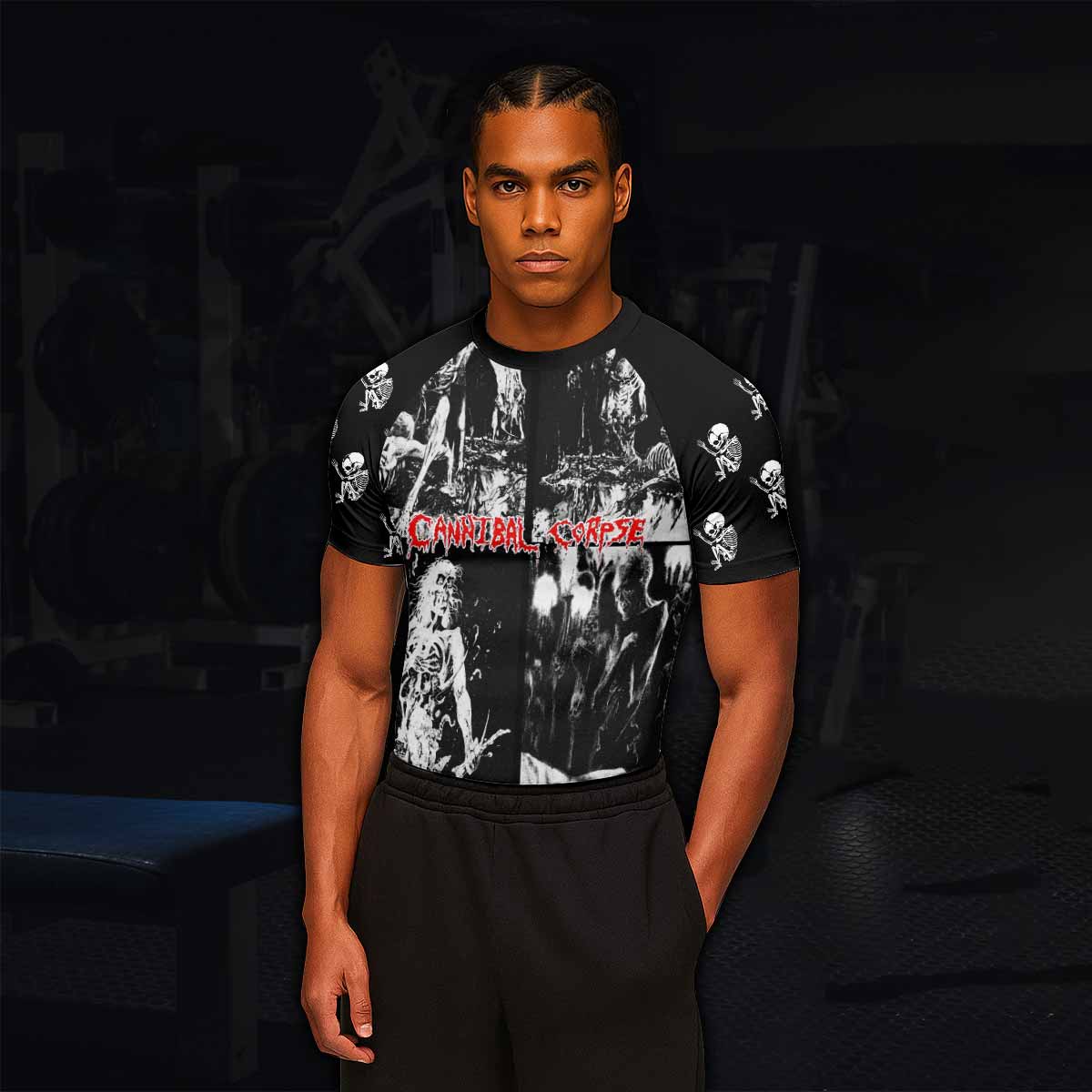 Cannibal Corpse Horror Men's Rash Guard Short Sleeve - lifestyle view