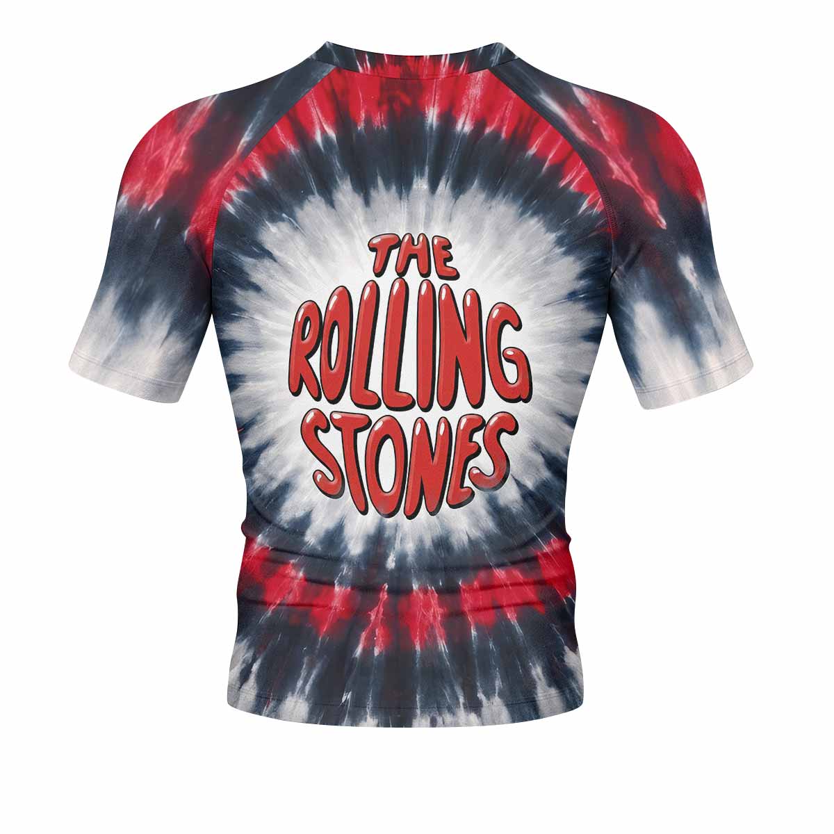The Rolling Stones Men's Rash Guard Short Sleeve - back view mockup