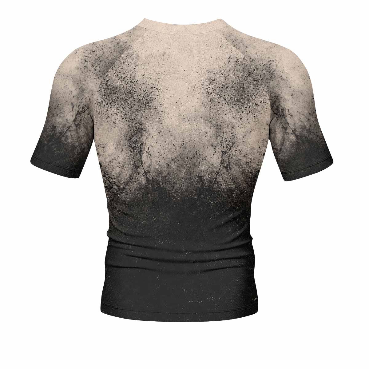 Grunge Smoke Gothic Men's Rash Guard Short Sleeve - back view mockup