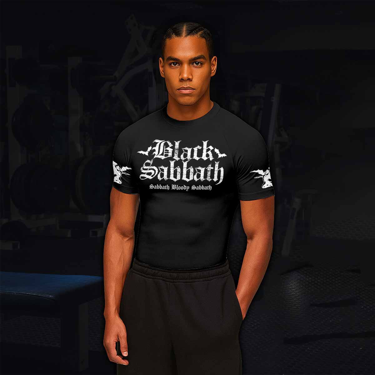 Black Sabbath Sabbath Bloody Sabbath Men's Rash Guard Short Sleeve - lifestyle view
