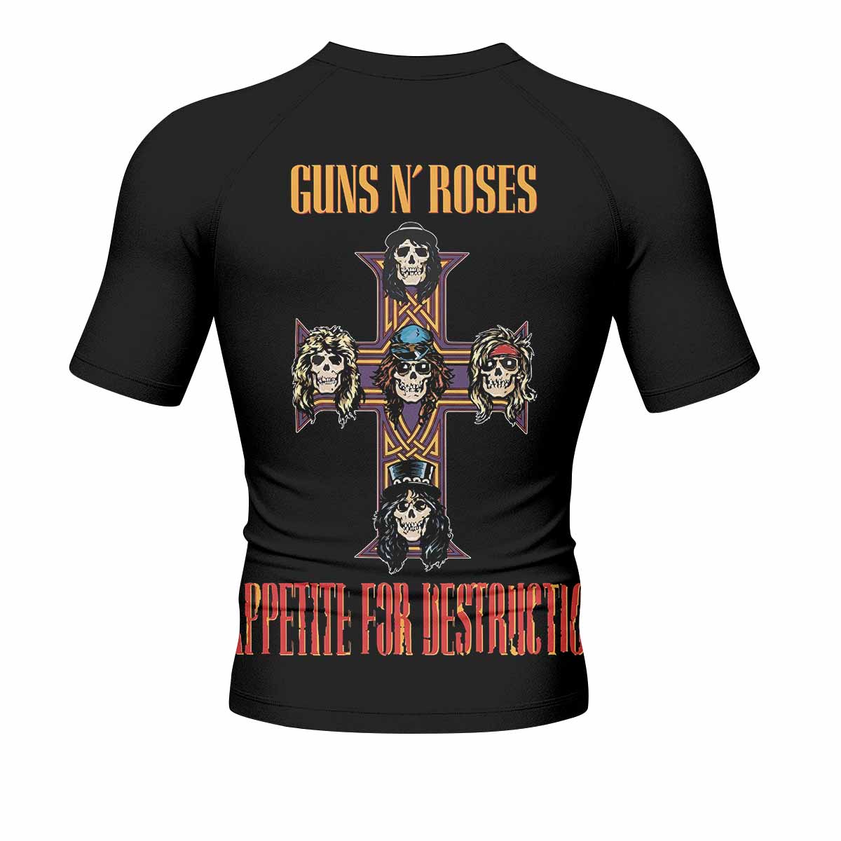 Appetite for Destruction Guns N' Roses Men's Rash Guard Short Sleeve - back view mockup