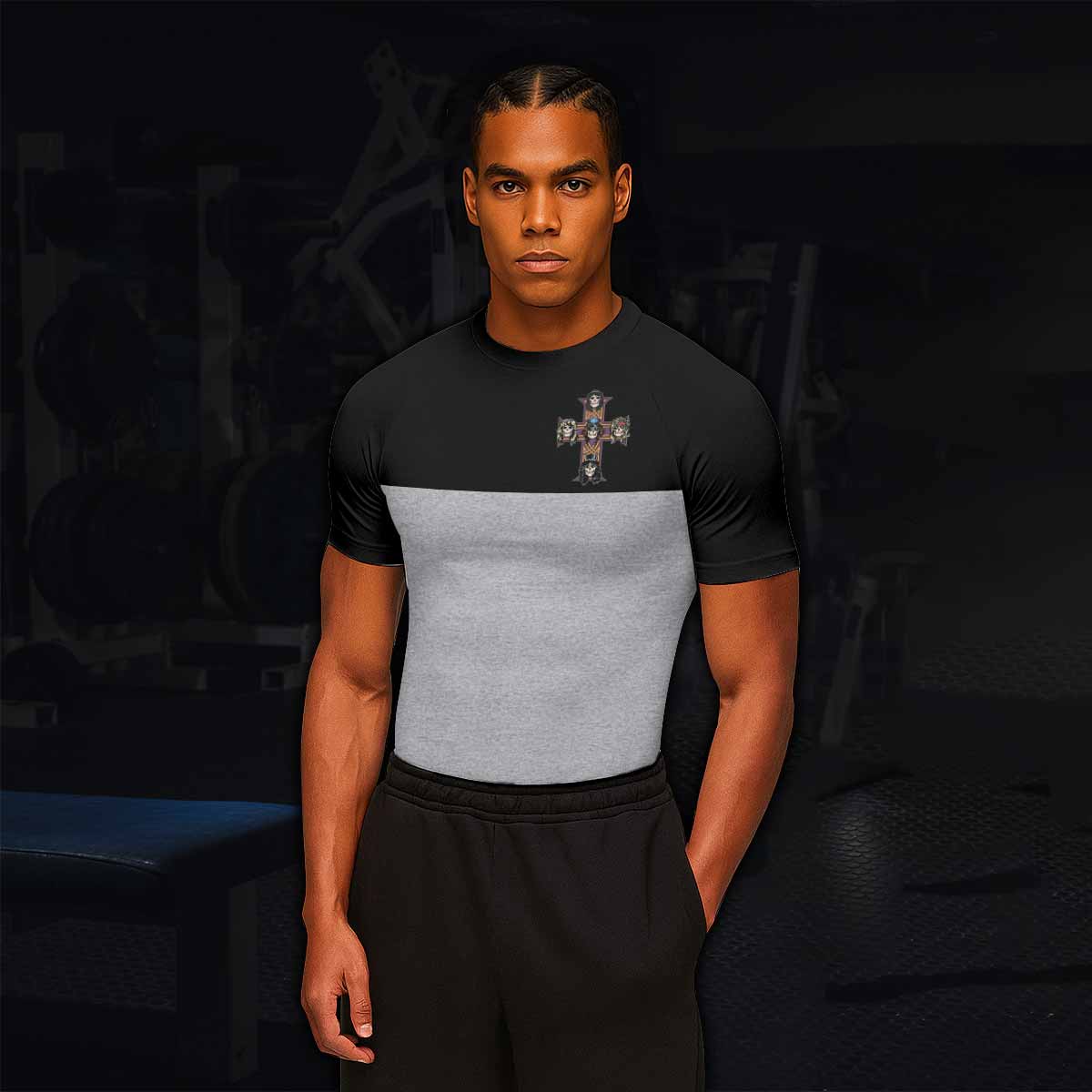 Appetite for Destruction Guns N' Roses Men's Rash Guard Short Sleeve - lifestyle view