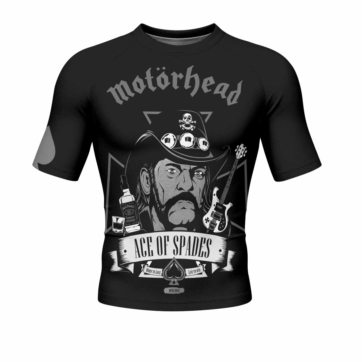 Motörhead Ace of Spades Men's Rash Guard Short Sleeve - front view mockup