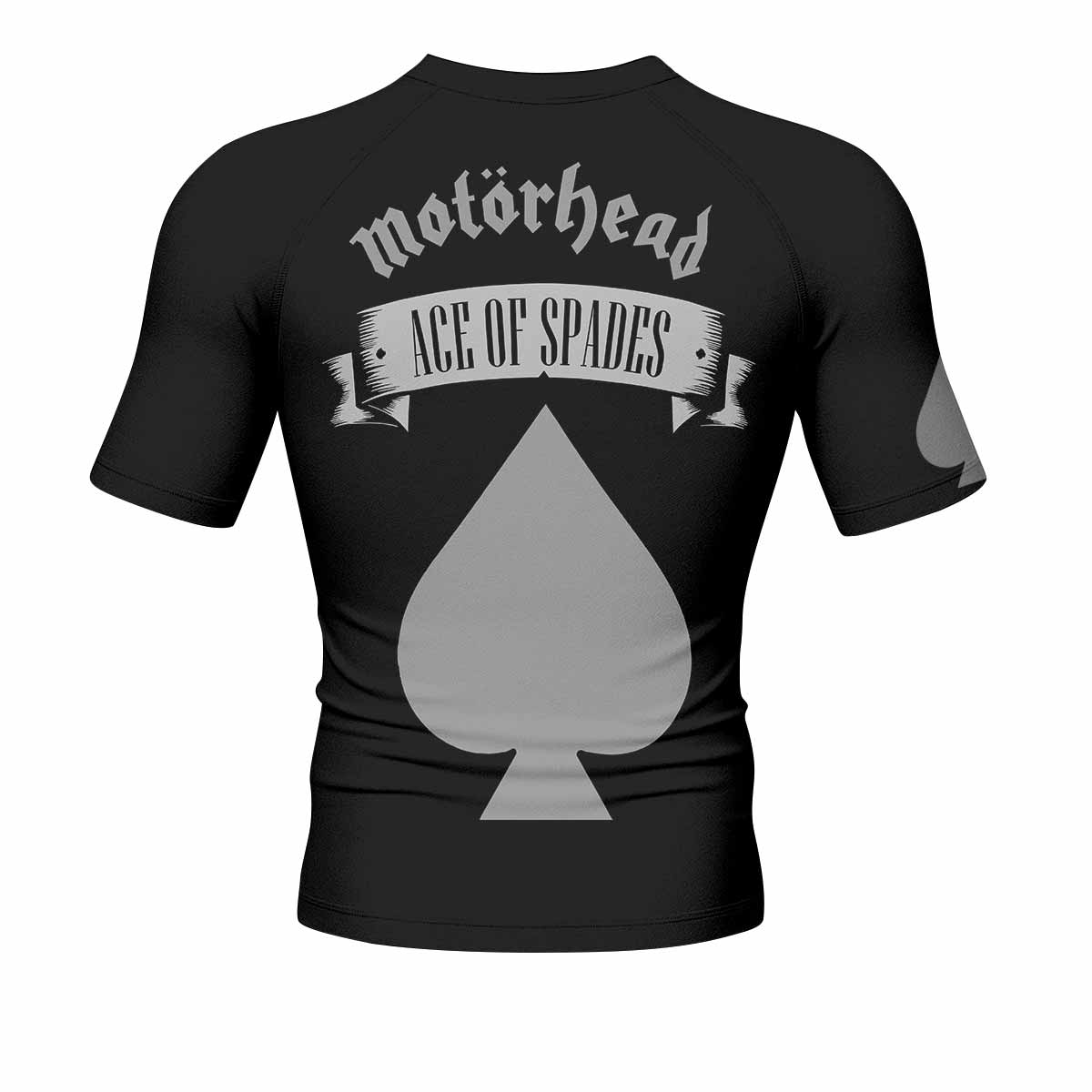 Motörhead Ace of Spades Men's Rash Guard Short Sleeve - back view mockup
