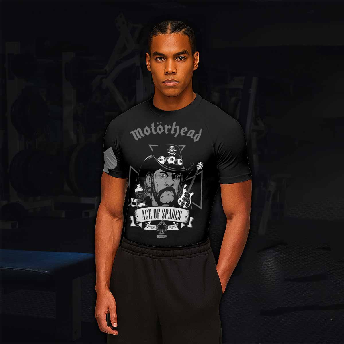 Motörhead Ace of Spades Men's Rash Guard Short Sleeve - lifestyle view