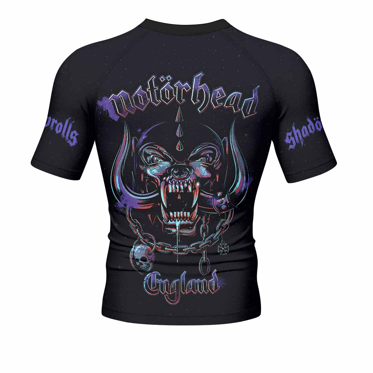 Motörhead England 1978 Men's Rash Guard Short Sleeve - back view mockup