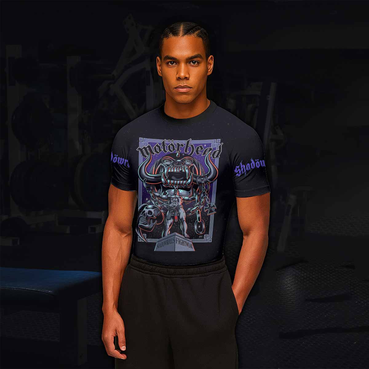 Motörhead England 1978 Men's Rash Guard Short Sleeve - lifestyle view