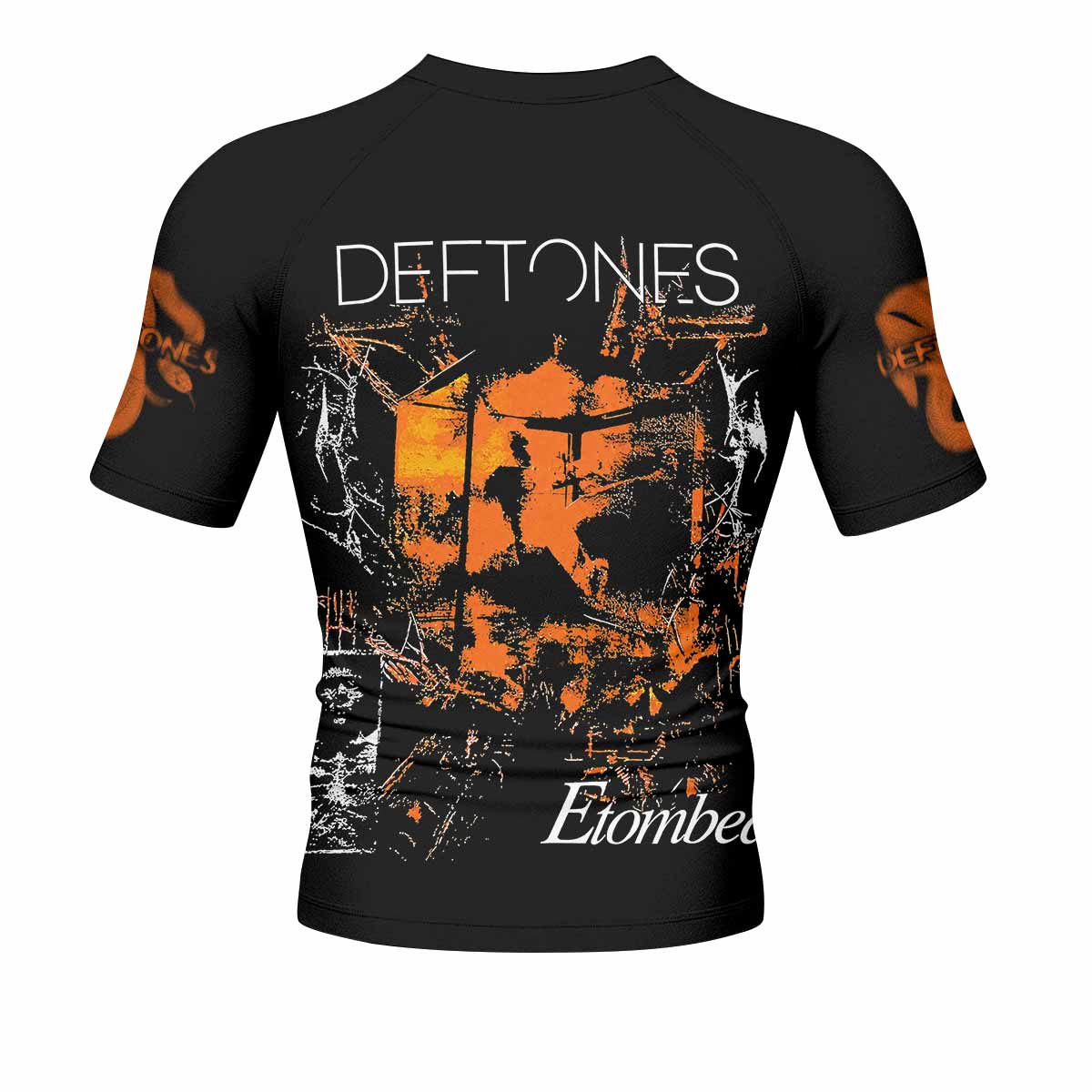 Deftones Etombed Men's Rash Guard Short Sleeve - back view mockup