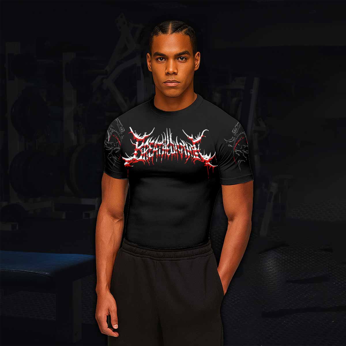 Crimson Seraphim Men's Rash Guard Short Sleeve - lifestyle view