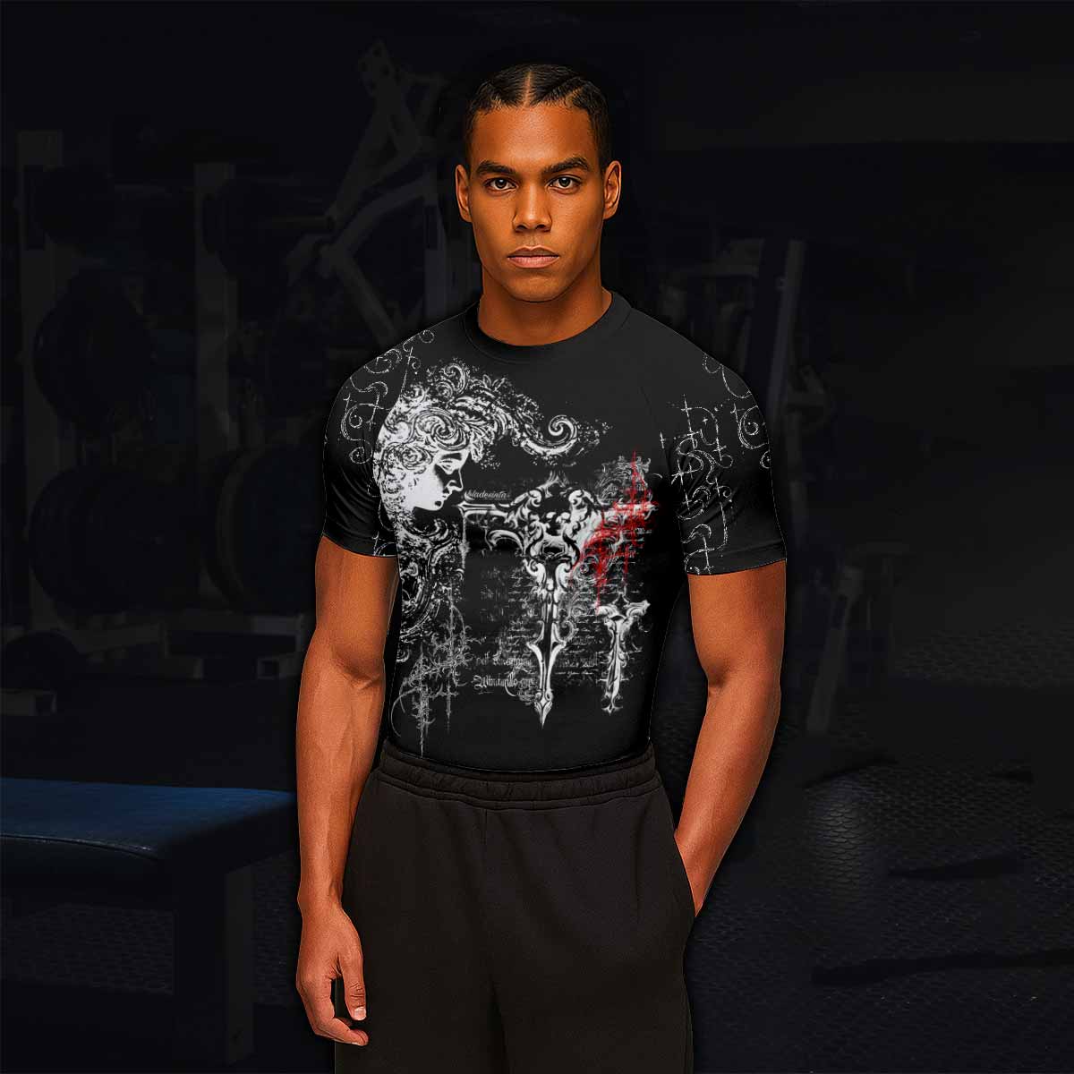 Born to Die Men's Rash Guard Short Sleeve - lifestyle view