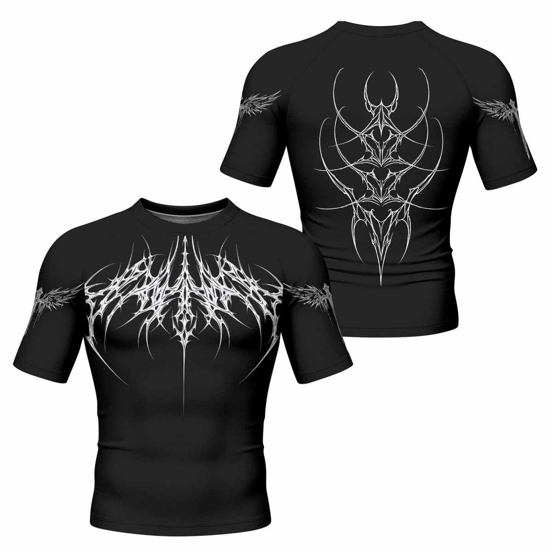 Void Sigil Men's Rash Guard Short Sleeve - front and back view