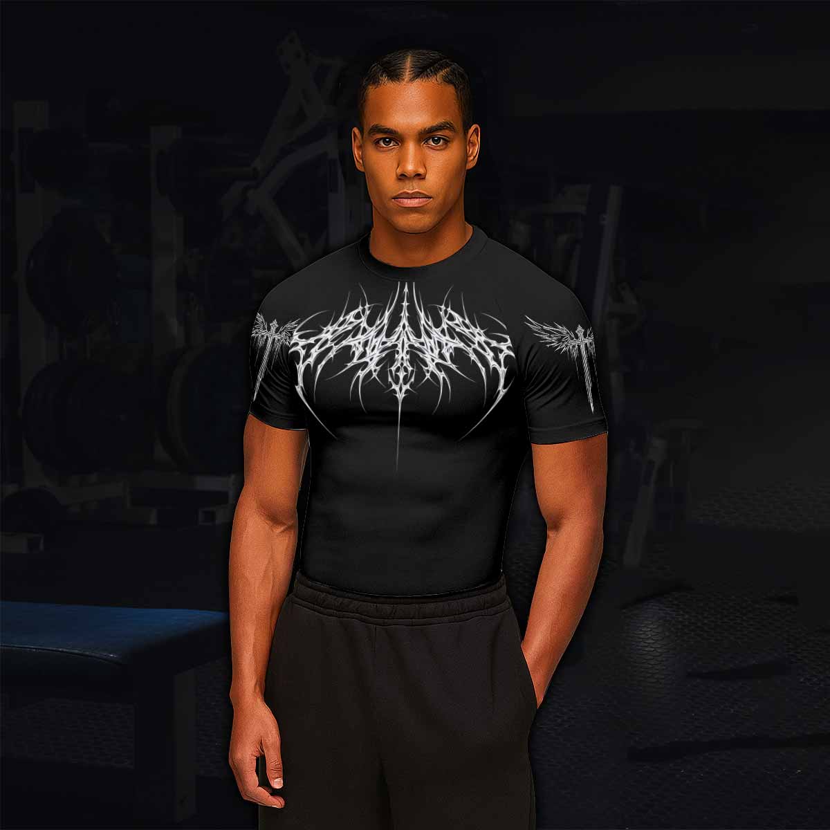 Void Sigil Men's Rash Guard Short Sleeve - lifestyle view