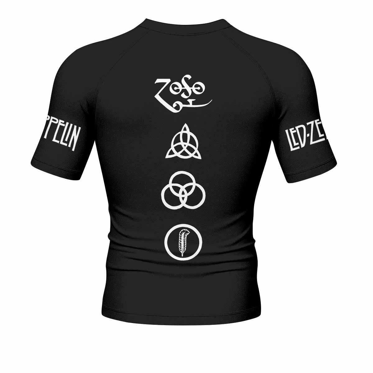 Led Zeppelin North American Tour 1977 Men's Rash Guard Short Sleeve - back view mockup