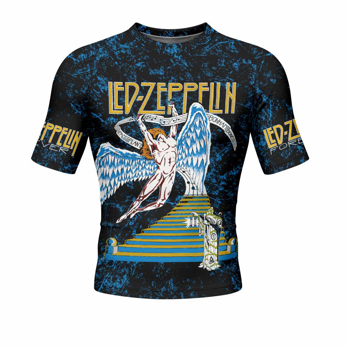 Led Zeppelin Swan Song Men's Rash Guard Short Sleeve - front view mockup