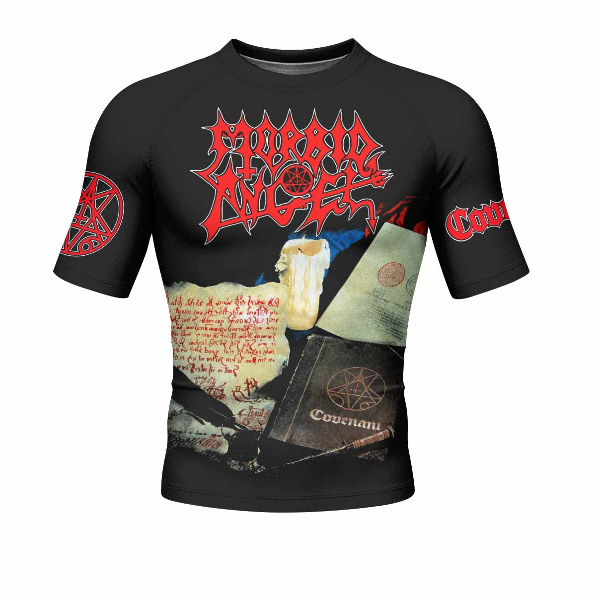Morbid Angel Covenant Men's Rash Guard Short Sleeve - front view mockup