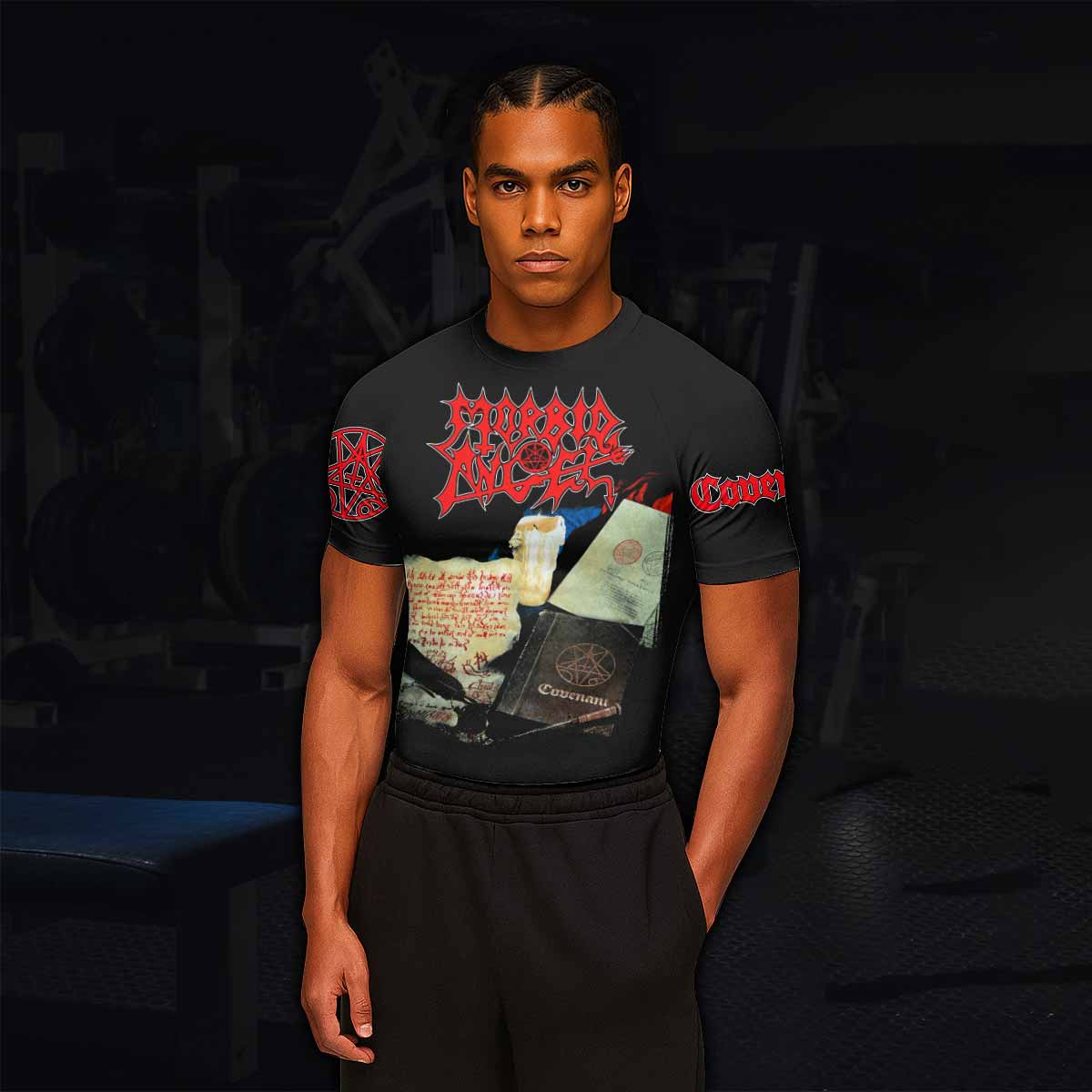 Morbid Angel Covenant Men's Rash Guard Short Sleeve - lifestyle view