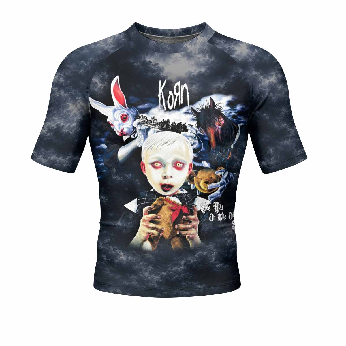 Korn See You On The Other Side Men's Rash Guard Short Sleeve - front view mockup
