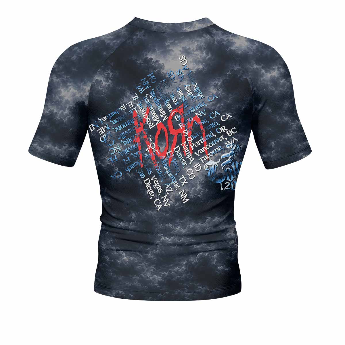 Korn See You On The Other Side Men's Rash Guard Short Sleeve - back view mockup