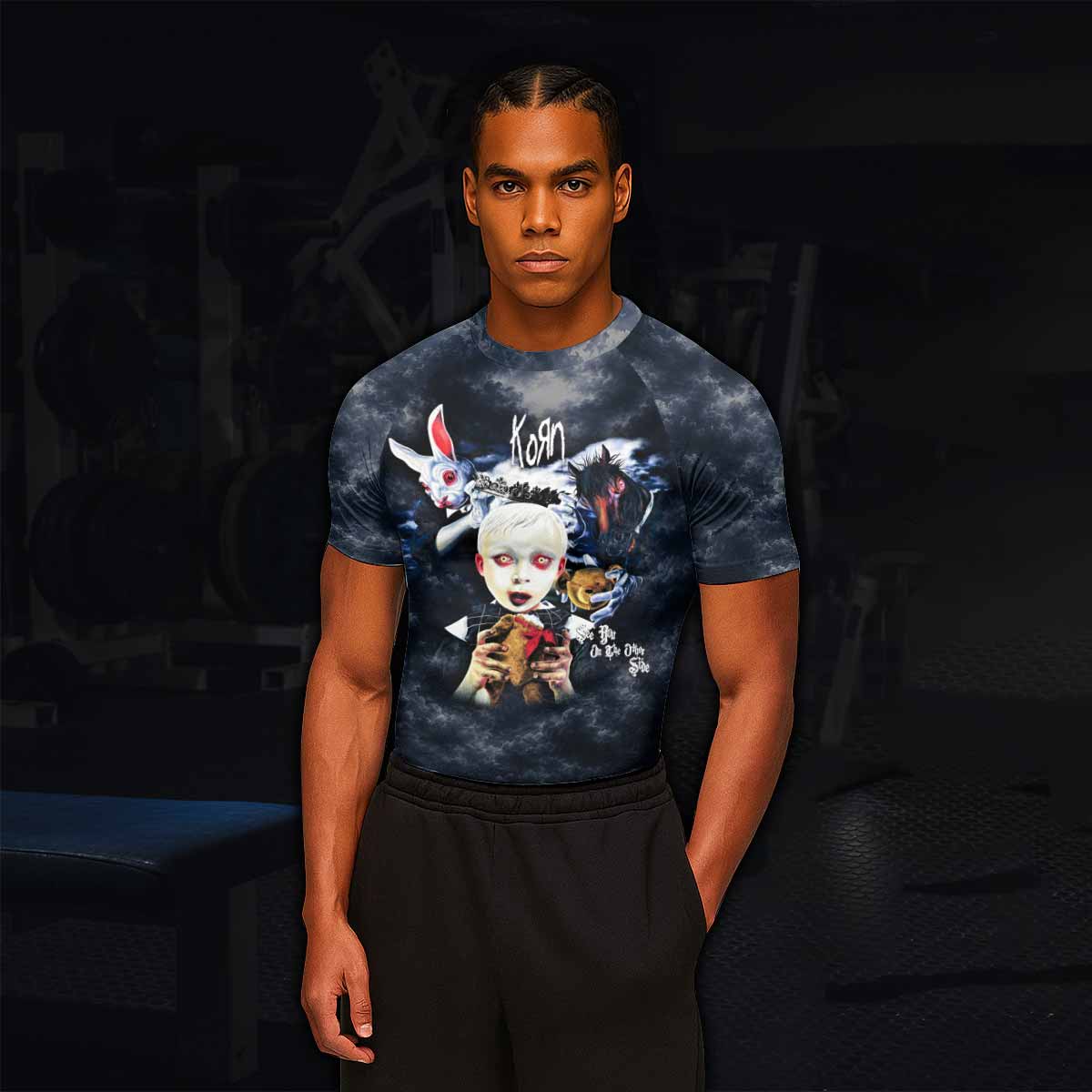Korn See You On The Other Side Men's Rash Guard Short Sleeve - lifestyle view