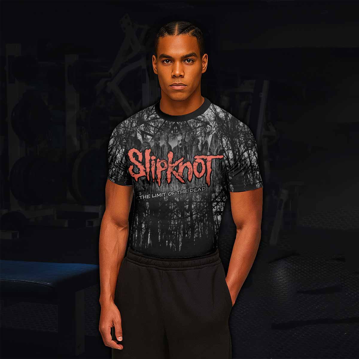 Slipknot The Limits Of The Dead Men's Rash Guard Short Sleeve - lifestyle view