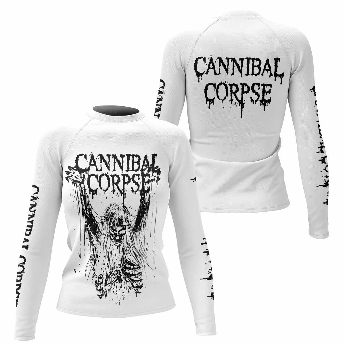 Cannibal Corpse Women's Rash Guard Long Sleeve - front and back view