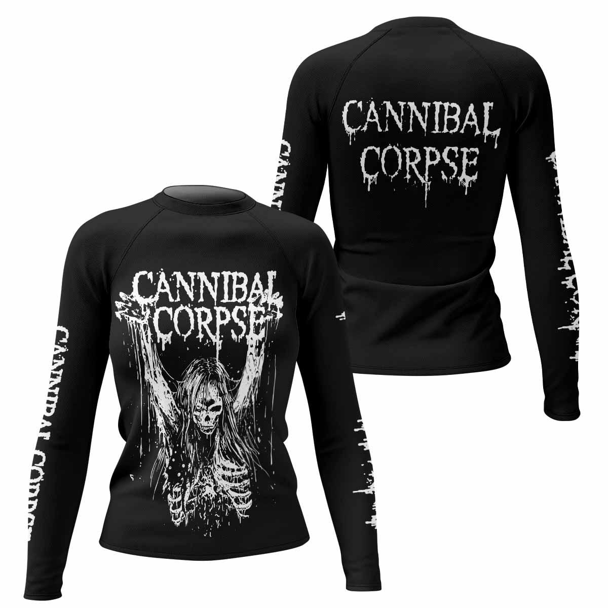 Cannibal Corpse Women's Rash Guard Long Sleeve - front and back view