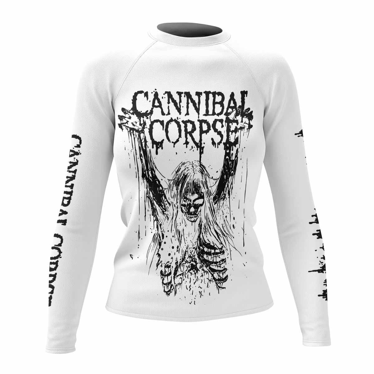 Cannibal Corpse Women's Rash Guard Long Sleeve - front view mockup