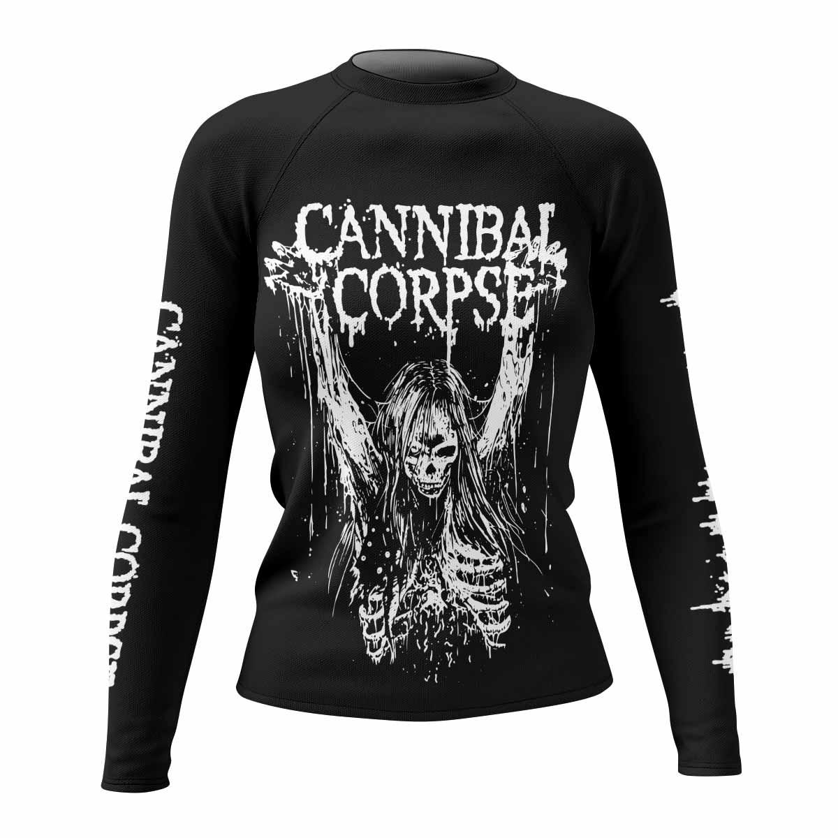Cannibal Corpse Women's Rash Guard Long Sleeve - front view mockup