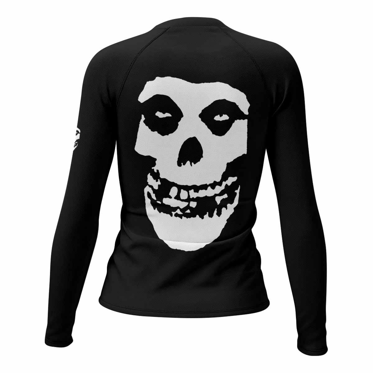 Skull Jiu-Jitsu Women's Rash Guard Long Sleeve - back view mockup