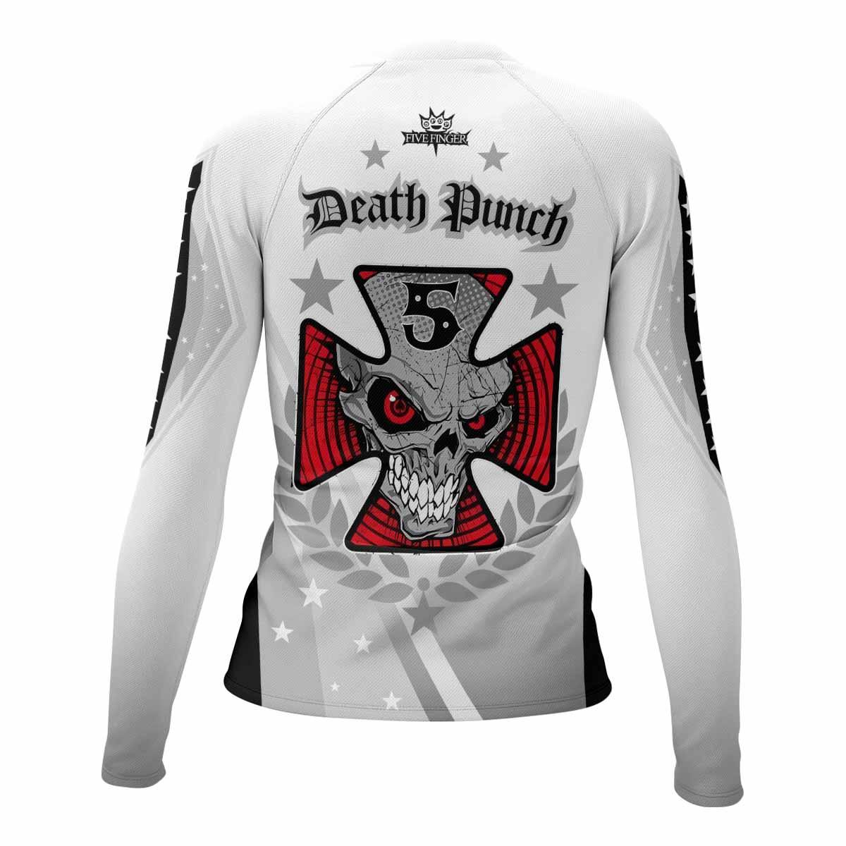 Death Punch Women's Rash Guard Long Sleeve - back view mockup