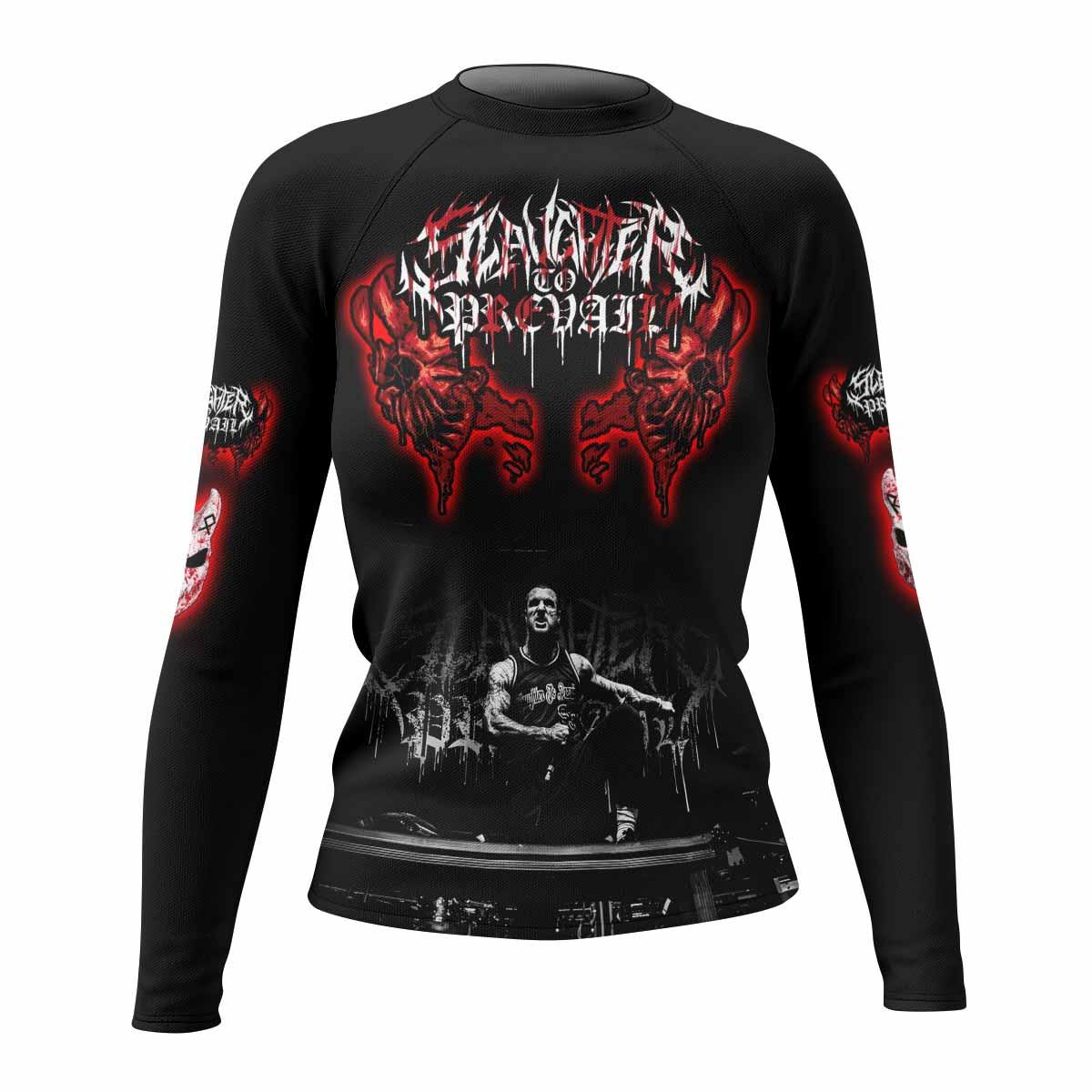 Slaughter to Prevail Women's Rash Guard Long Sleeve - front view mockup