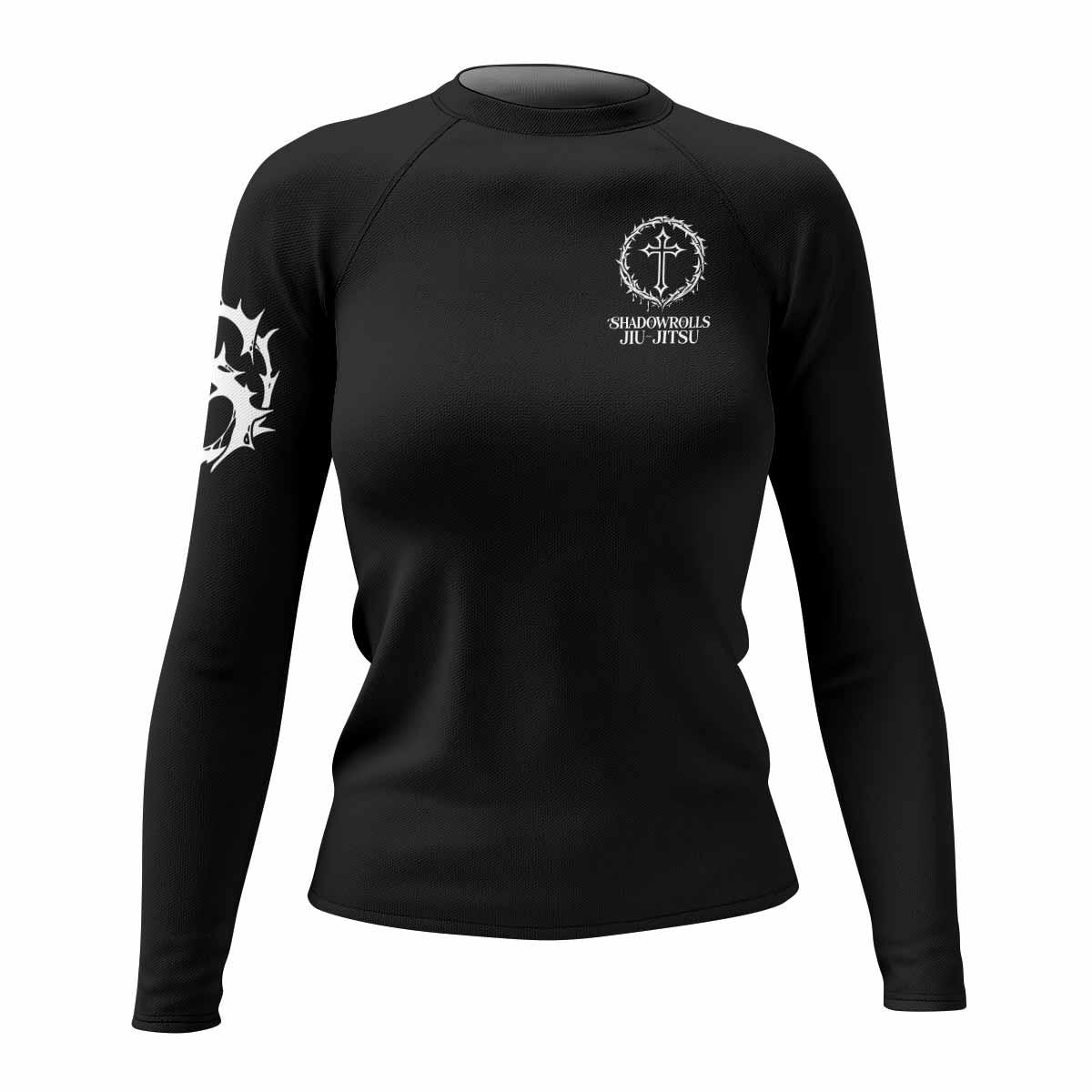 Crucified Silence Women's Rash Guard Long Sleeve - front view mockup