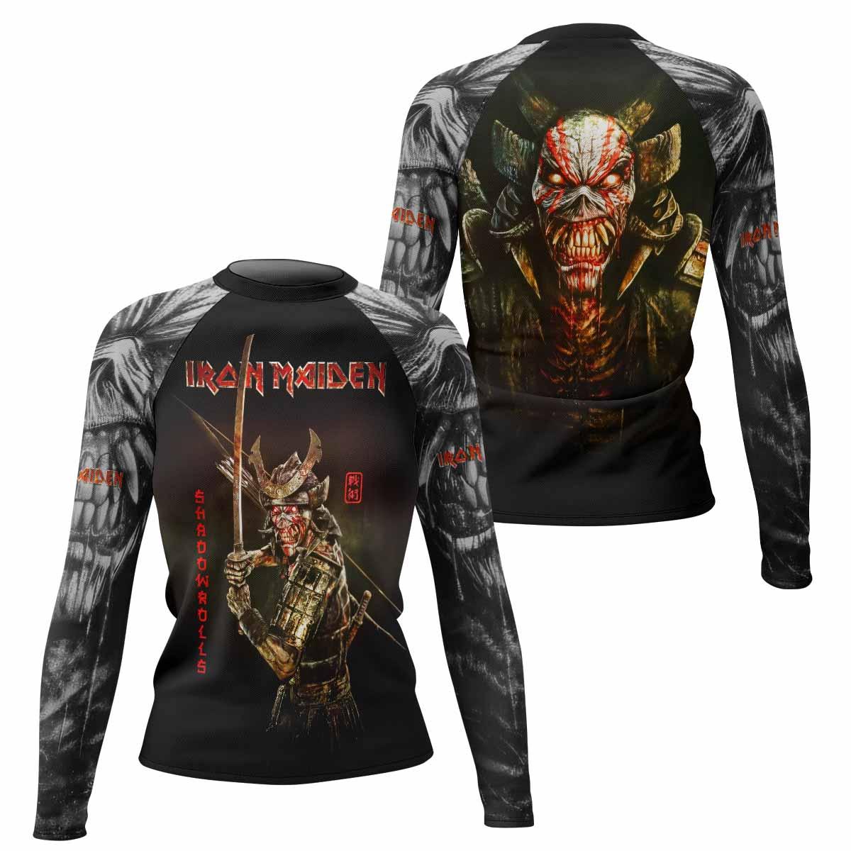Iron Maiden Samurai Women's Rash Guard Long Sleeve - front and back view