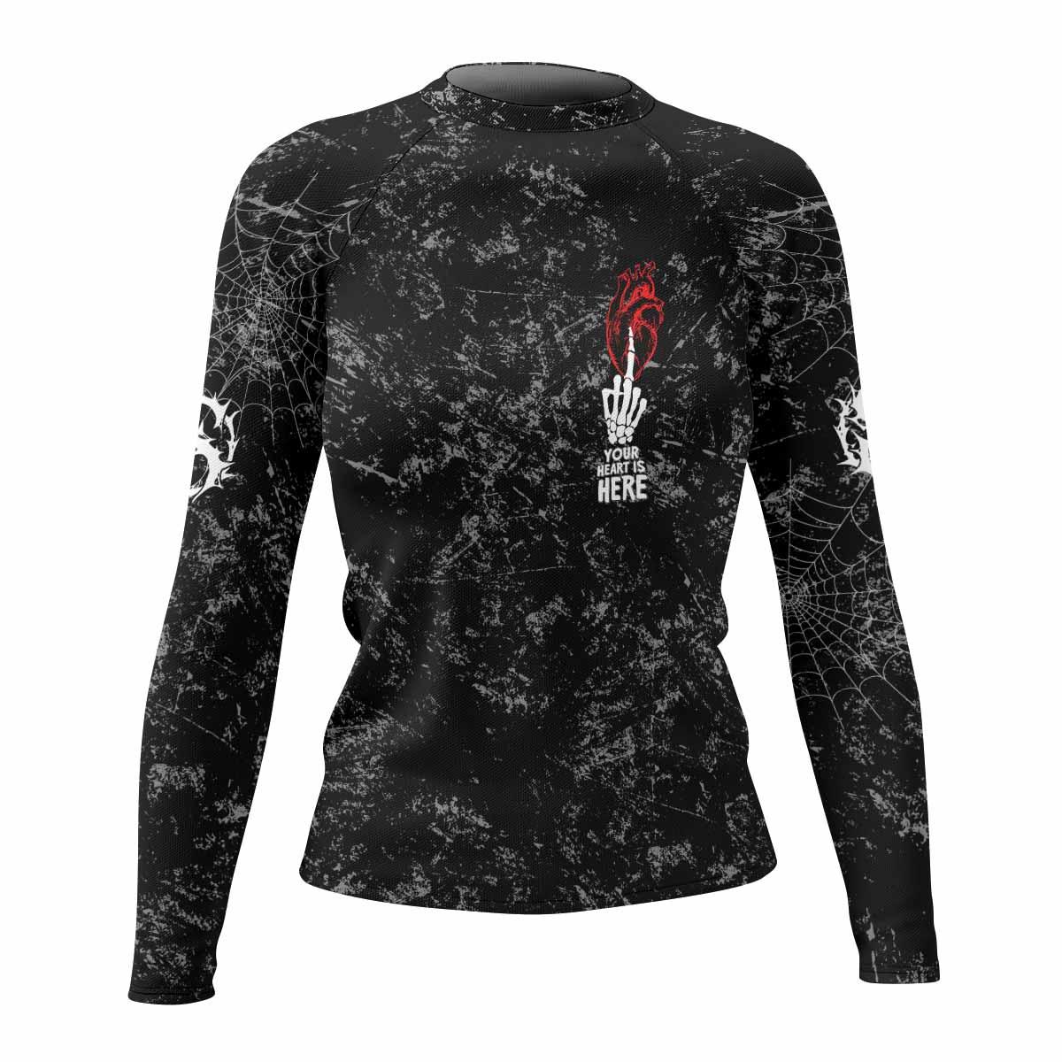 Misfits Die Monster Die Women's Rash Guard Long Sleeve - front view mockup