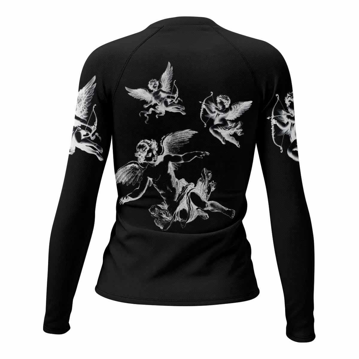 Angels of Solace Women's Rash Guard Long Sleeve - back view mockup