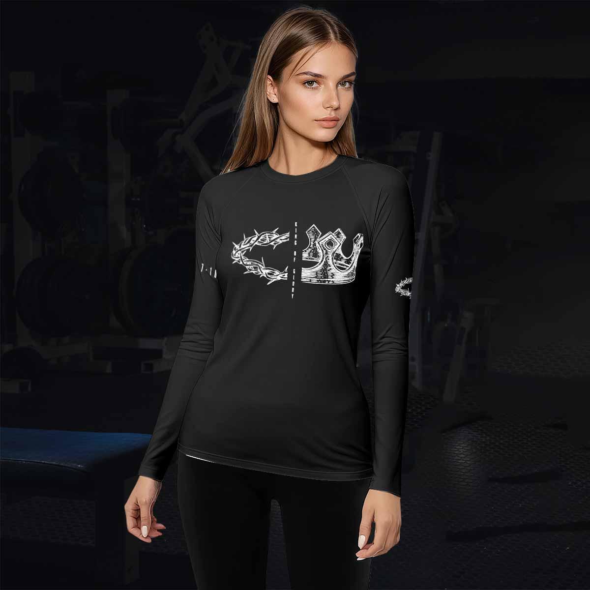 The King of Glory Women's Rash Guard Long Sleeve - lifestyle view