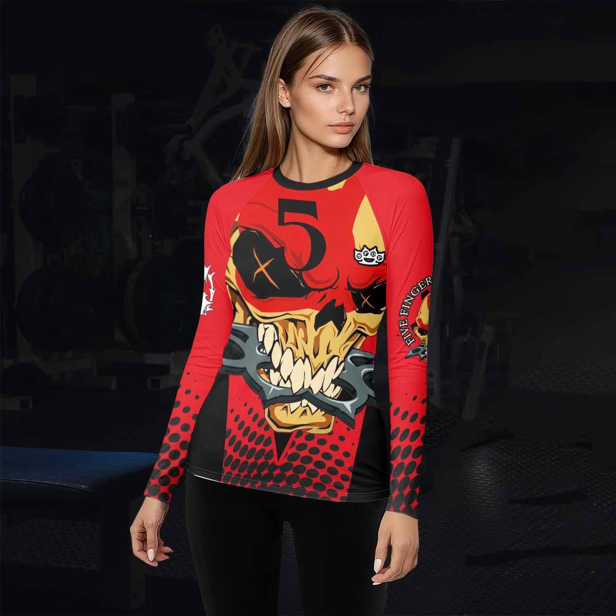 Five Finger Death Punch 5FDP Women's Rash Guard Long Sleeve - lifestyle view