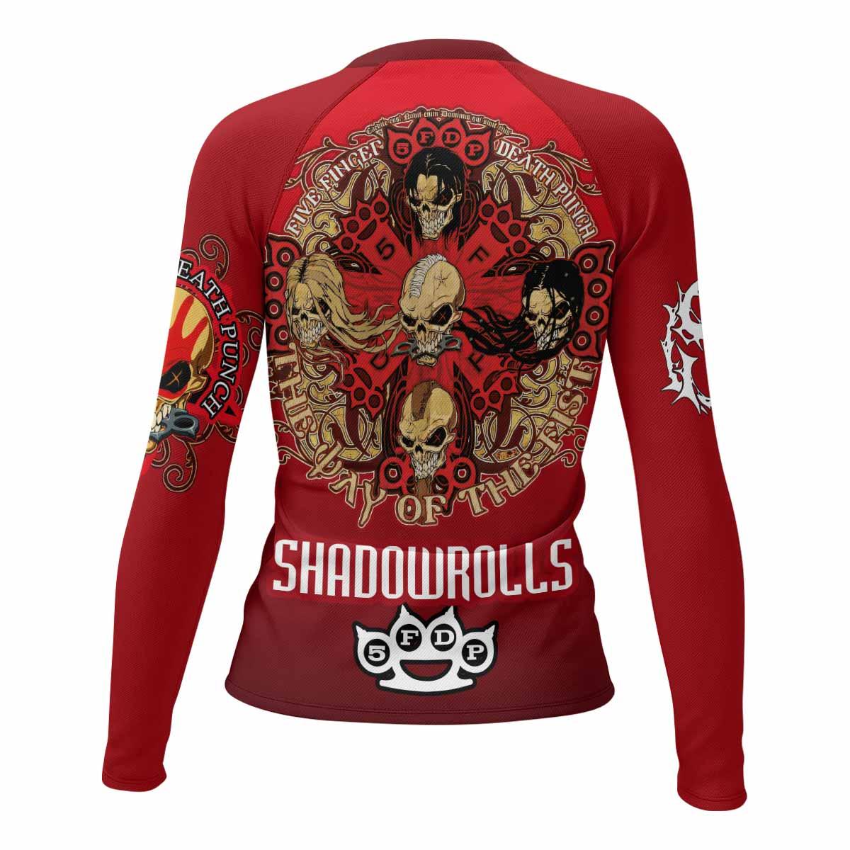 5FDP Five Finger Death Punch Women's Rash Guard Long Sleeve - back view mockup