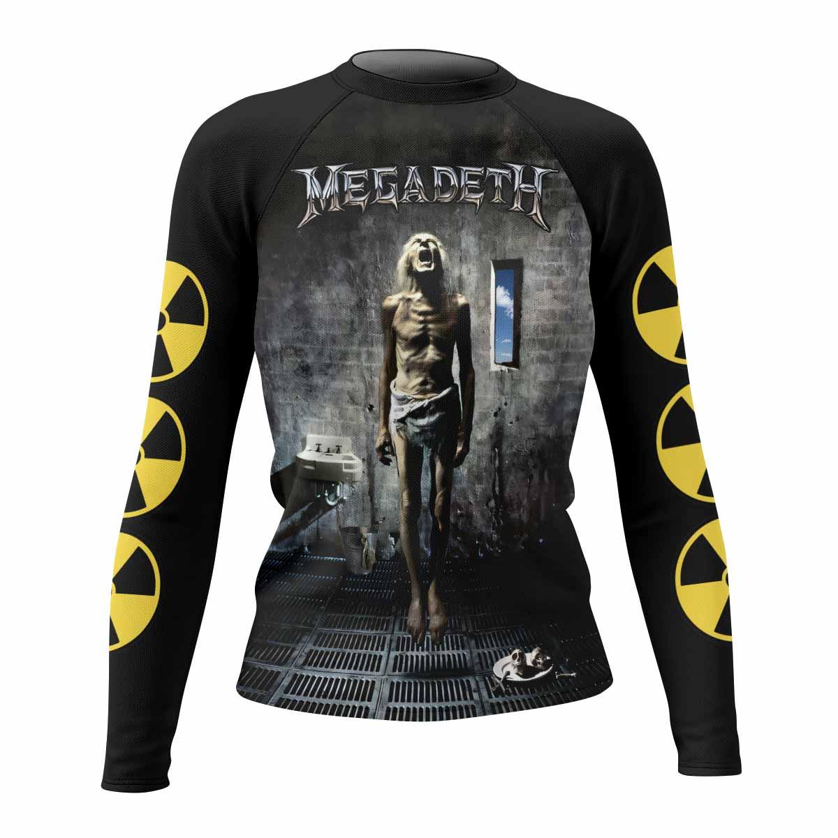Megadeth Prison of Flesh Women's Rash Guard Long Sleeve - front view mockup
